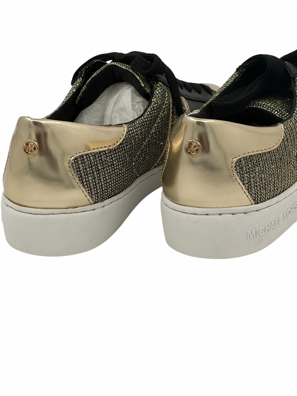 MK new Keaton Stripe Sneaker w/ Glitter Chain Mesh + Box - Picture 11 of 15